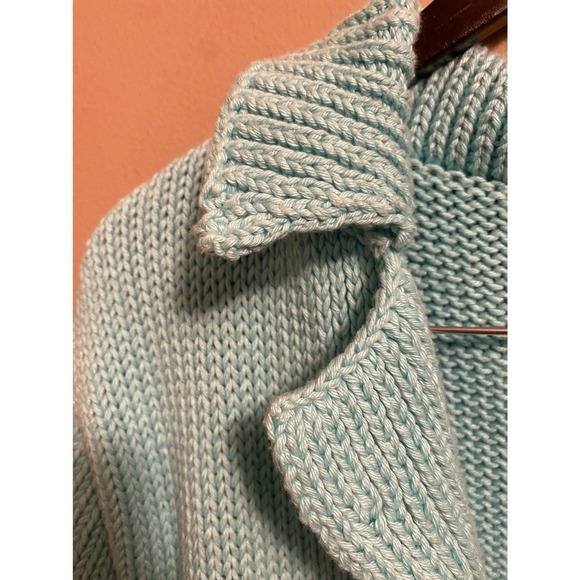 Vintage Pure Handknit Chunky Knit Button Front Crochet Sweater - Picture 3 of 14